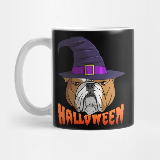 English Bulldog Witch Happy Halloween by Noseking